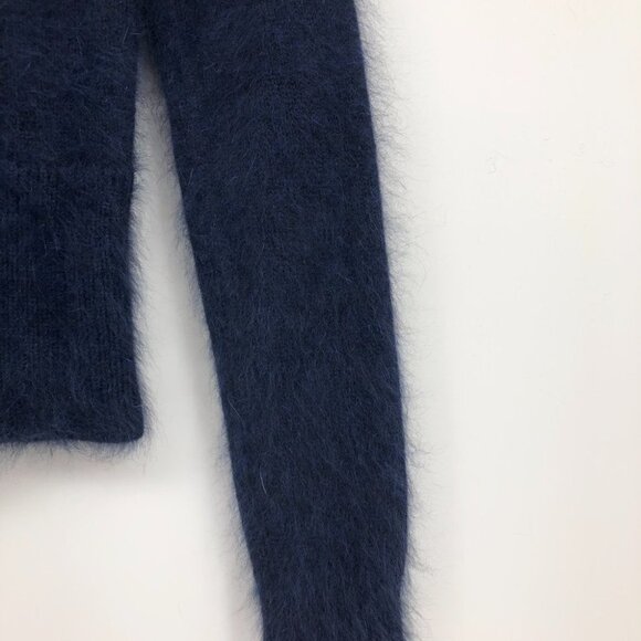 Alexander Wang  Strict embroidered Blue white Angora Wool ‘shrunken’ sweater XS - Picture 13 of 16